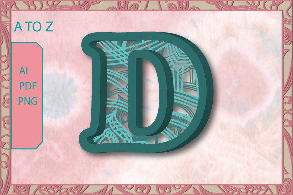 3D Alphabet Capital Layer Mandala SVG6 Graphics for Kdp Interiors