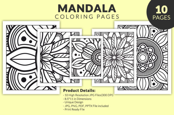 Adult Mandala Coloring Pages for KDP: Graphics for Kdp Interiors