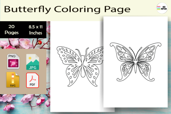 Butterfly Coloring Page for Teens-KDP