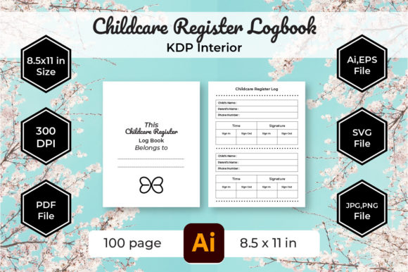 Childcare Register Logbook KDP Interior Graphics