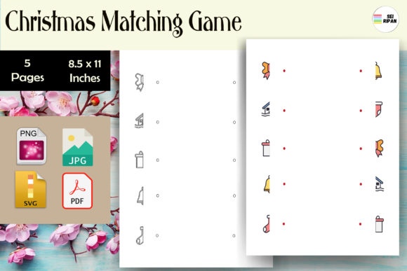 Christmas Matching Game - KDP Graphics