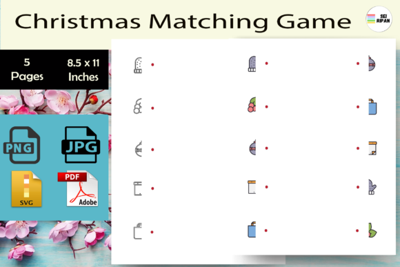 Christmas Matching Game-KDP Vol-2: Graphics for Kdp Interiors