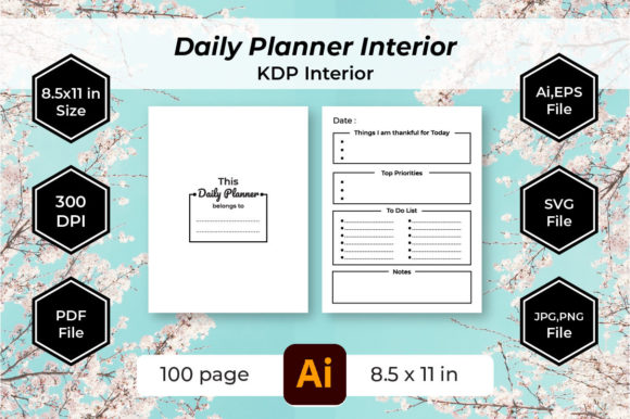 Daily Planner Graphics: KDP Interiors for Real Publishing
