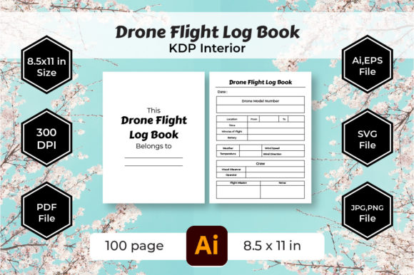 Drone Flight Log Book KDP Interior