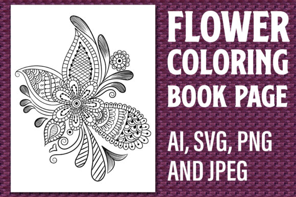 Floral Coloring Page Graphics for KDP Interiors