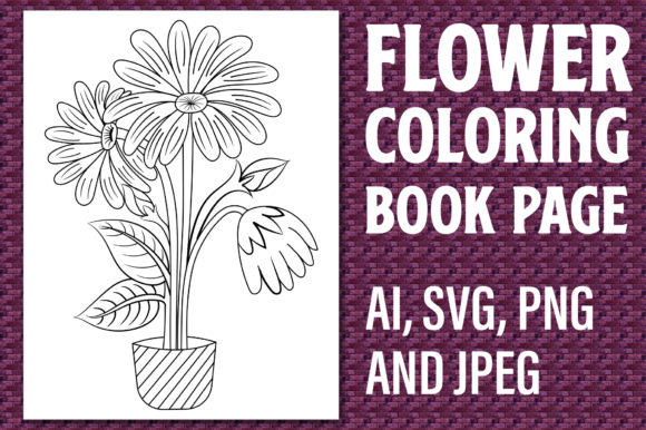 Floral Coloring Page Graphics for KDP Interiors