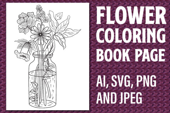 Flower Coloring Book Page for KDP: Graphics for Kdp Interiors