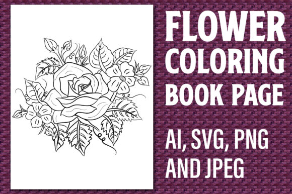 Flower Coloring Page 27 Graphics for KDP Interiors
