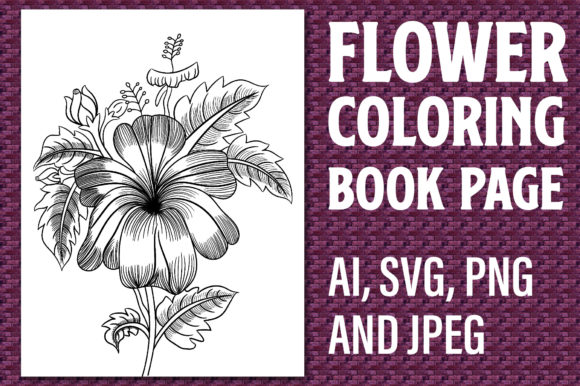 Flower Coloring Page 29 Graphics for Kdp Interiors
