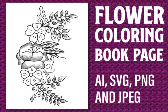 Flower Coloring Page 30: Kdp Interiors Graphics