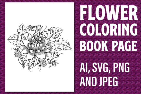 Flower Coloring Page 32: KDP Interiors Graphics
