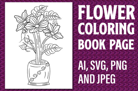 Flower Coloring Page 33: Graphics for Kdp Interiors