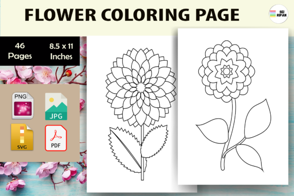Flower Coloring Page for Kids-KDP