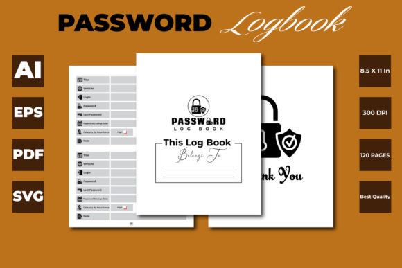 KDP Interior for Password Log Book: Graphics for Kdp Interiors