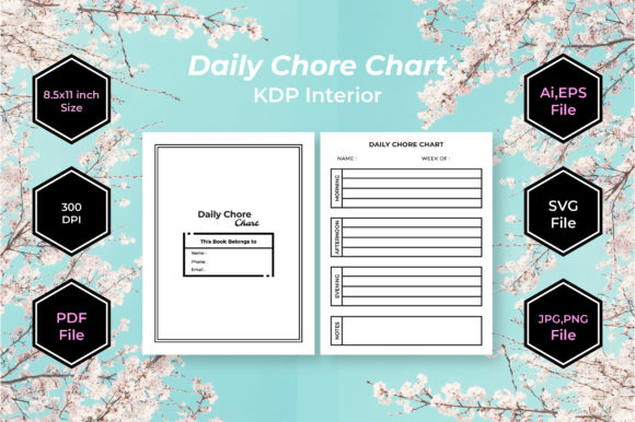 Kids Daily Todo Chore Chart KDP Interior Graphics