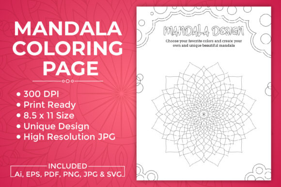 Mandala Coloring Page for Adult Kids
