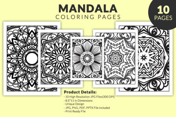 Mandala Coloring Pages for Adults: Graphics for KDP Interiors