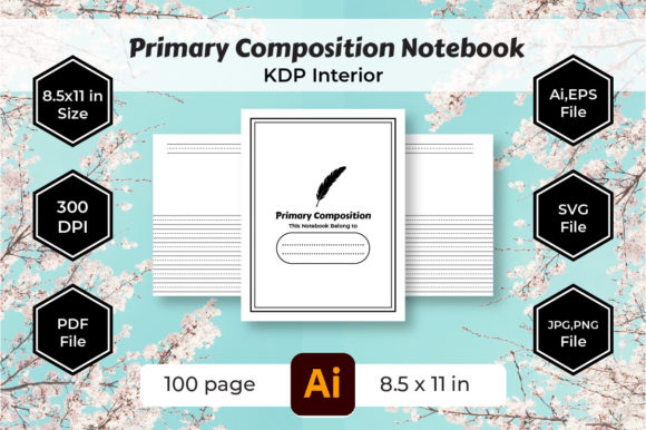 Primary Composition Notebook – Graphics for KDP Interiors